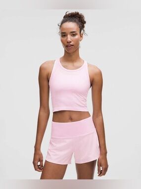 Lululemon Swiftly Tech Cropped Racerback Tank Top 2.0 size 4 Pink Organza PNKO